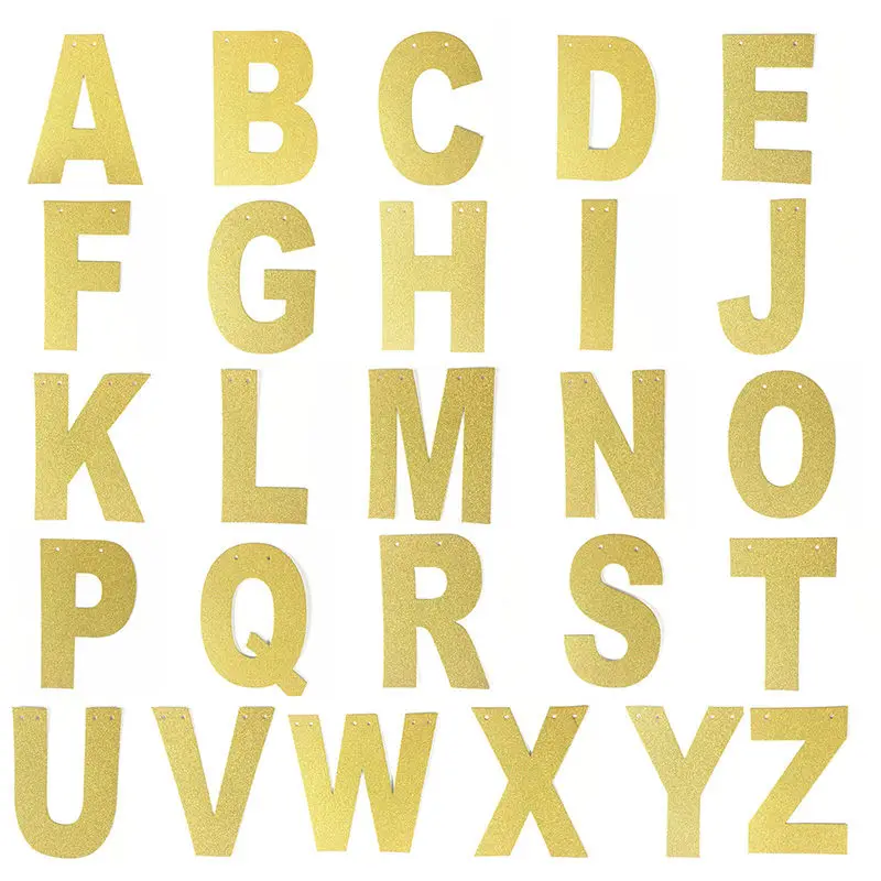 26 шт./компл. многофункциональные блестящие золотые бумажные баннеры с буквами