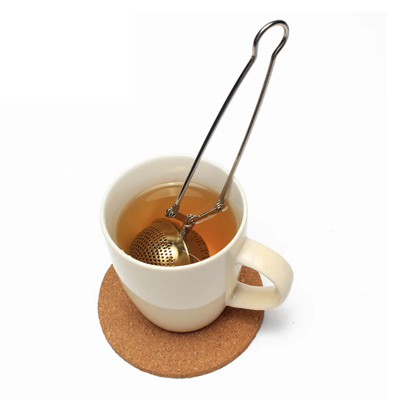 Золотой чайный шарик для заварки из нержавеющей стали фильтр инфузионного чая с