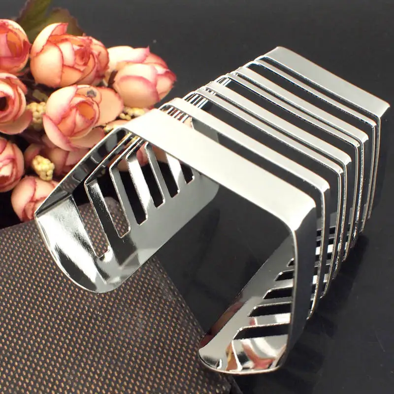 Полые браслеты UKMOC украшения для одежды модные золотистые и Серебристые открытые