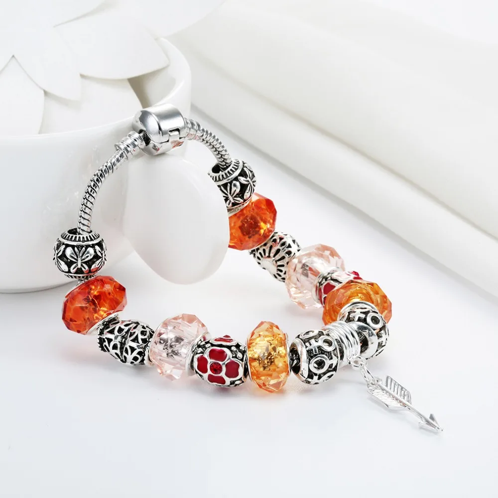 1 ШТ. Ювелирные Изделия Шарма Бабочки Браслеты &amp Для Женщин Античный Серебряный