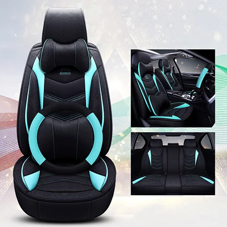 Black Green Luxury Передние+ задние) льняные чехлы для сидений автомобиля набор для kia Rio 3 4 kia Sorento soul spectra Sportage Stinger Stonic 2013 - Название цвета: Black Green Luxury