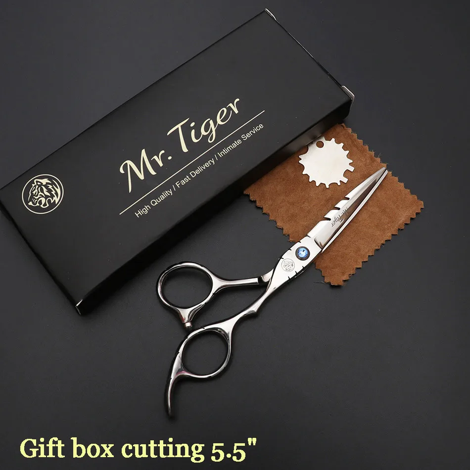 gift box cutting Хорошо заточенные японские 6 дюймов Парикмахерские ножницы для стрижки волос Профессиональные Парикмахерские ножницы набор 5,5 Makas бритва - Цвет: gift box cutting