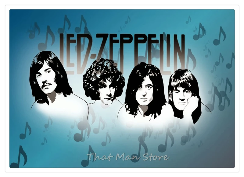 Led Zeppelin белая крафт-бумага рок плакат классический старый постер музыкальной группы часть 2 42*30 см