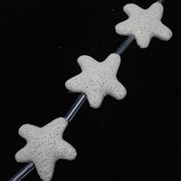 mini order is 7 3842mm natural white volcanic lava stone starfish star spacer loose beads 15