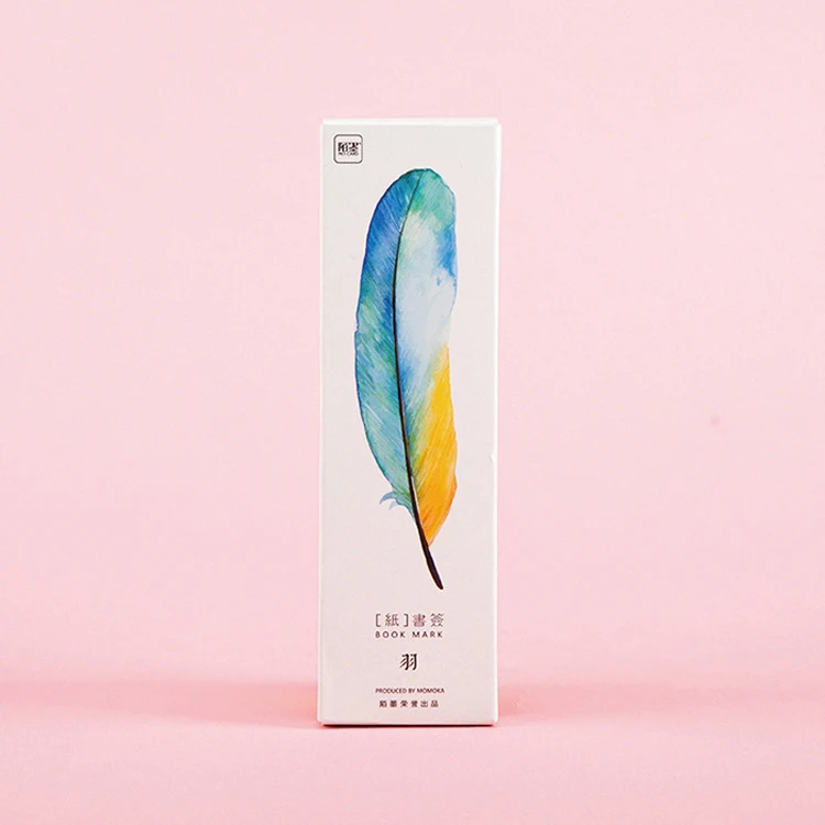 30 шт./лот цветная бумага с перьями Закладка канцелярские товары закладки