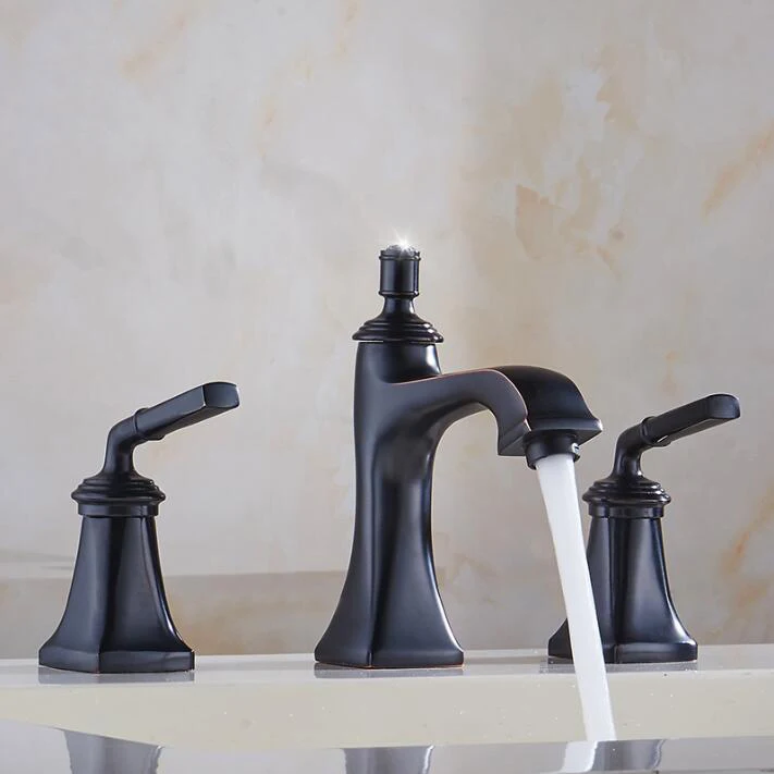 

New arrivals fashion luxury basin faucet high quality water tap brass material ORB plating widespread basin sink faucet