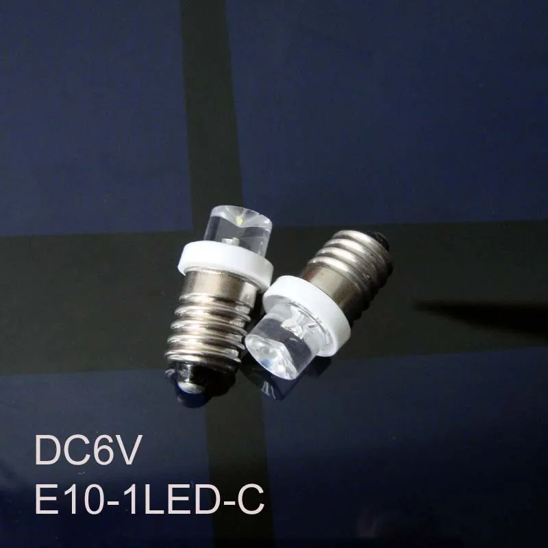 Высокое качество 6 V 6,3 V E10 Светодиодные лампы свет, E10 светодиодная лампочка освещения приборов, E10 Led Предупреждение свет, контрольная лампа 10 шт./лот