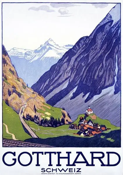 GOTTHARD Seaview горный вид швейцария путешествия серии Винтаж постер декоративная