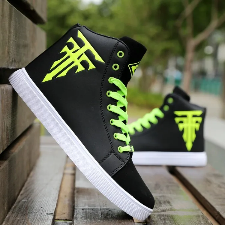 Мужские туфли на шнуровке черные Повседневные Дышащие с высоким верхом цвет