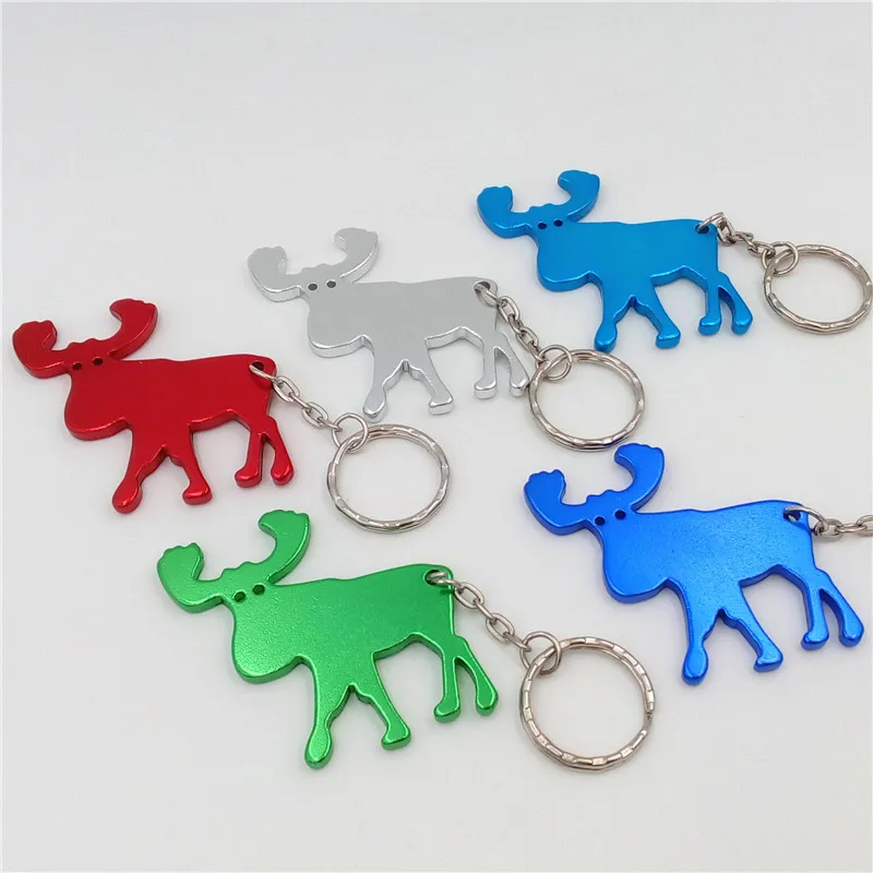 10 шт. Симпатичные Moose форме рога Металлическая открывашка для бутылок брелок для ключей открывалка для вина сувенир портативное украшение