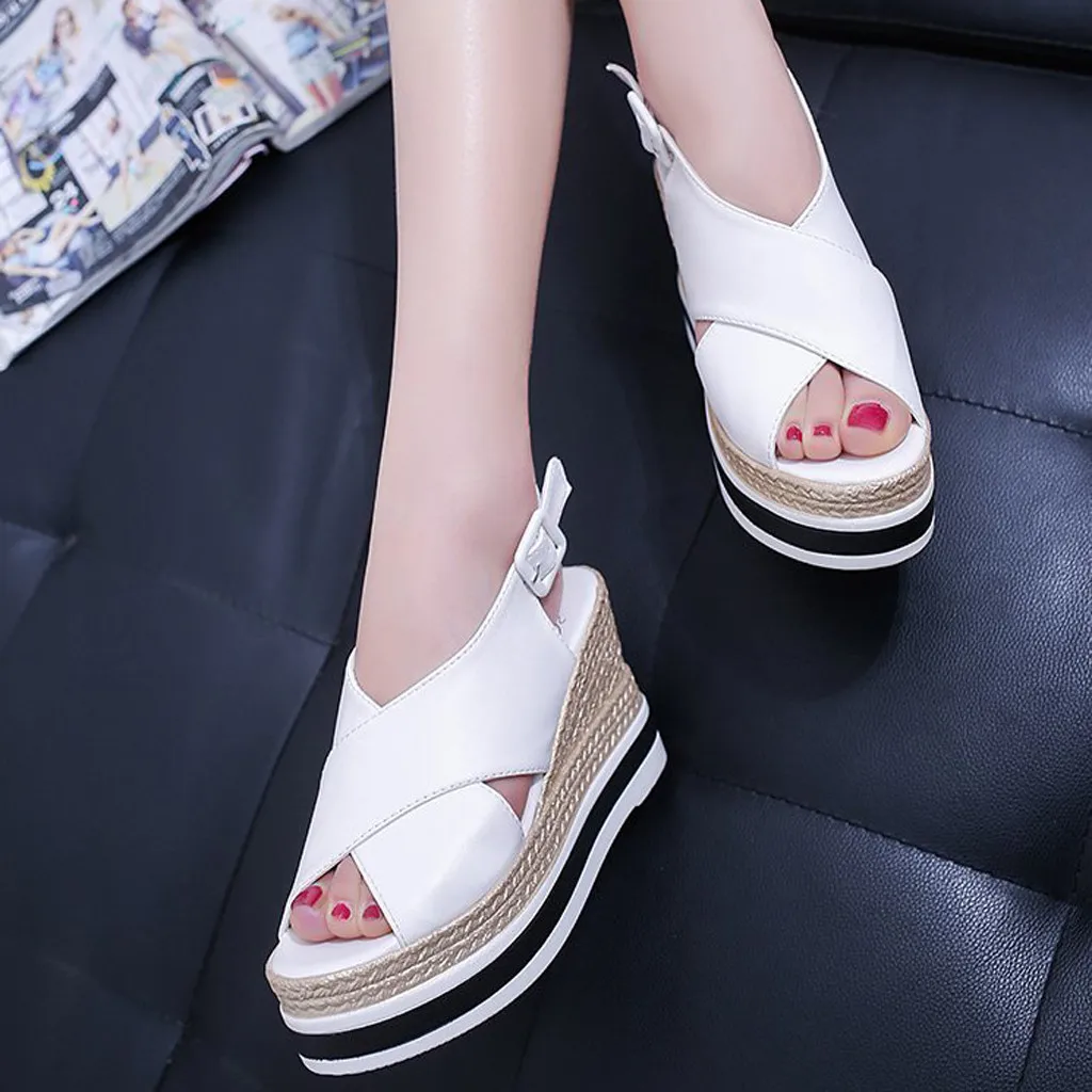 SAGACE/женские босоножки на танкетке Модные женские толстой подошве Летние с