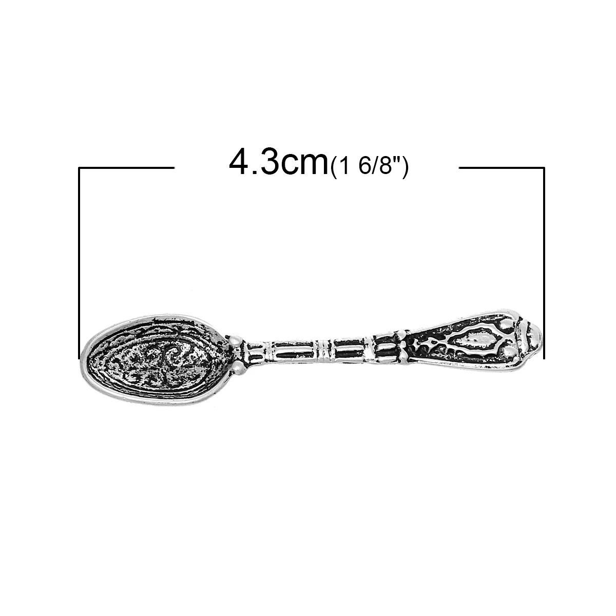 DoreenBeads амулет кулоны ложка серебристого цвета 43 мм (1 6/8 &quot)x 10 (3/8&quot) 50 шт. Новинка |