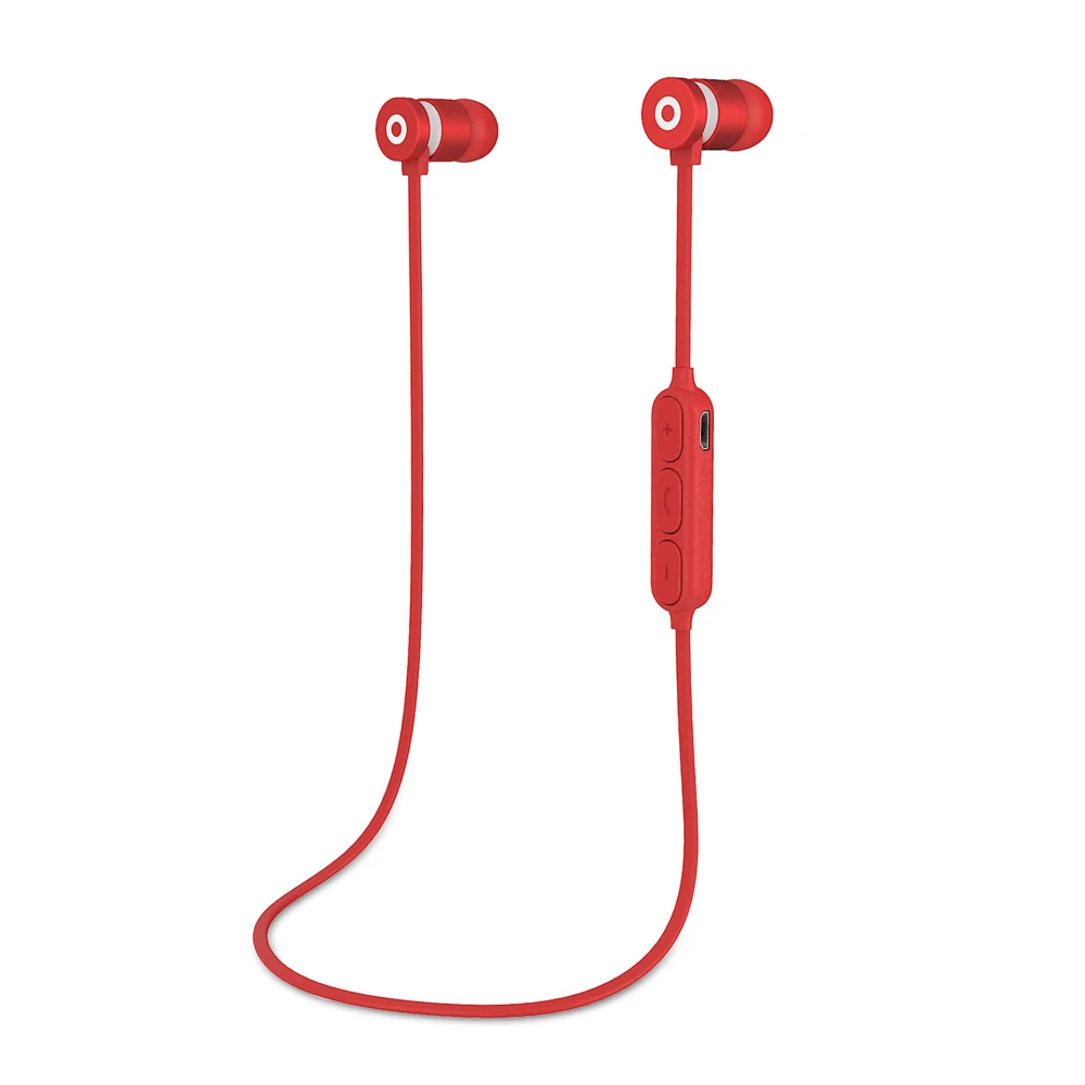 Металлические спортивные наушники Bluetooth наушники пот доказательство Магнитный наушник стерео Беспроводная гарнитура для мобильного телефона для iphone блютуз Наушники Kulaklık fone de ouvido наушники xiaomi - Цвет: red
