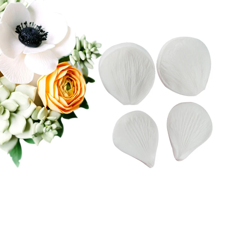 Силиконовая форма с лепестками и вырезами для помадки инструменты декора тортов