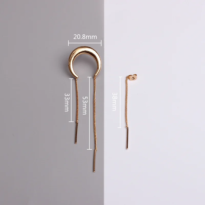 Женские Висячие серьги с Луной простые висячие двухсторонней подвеской