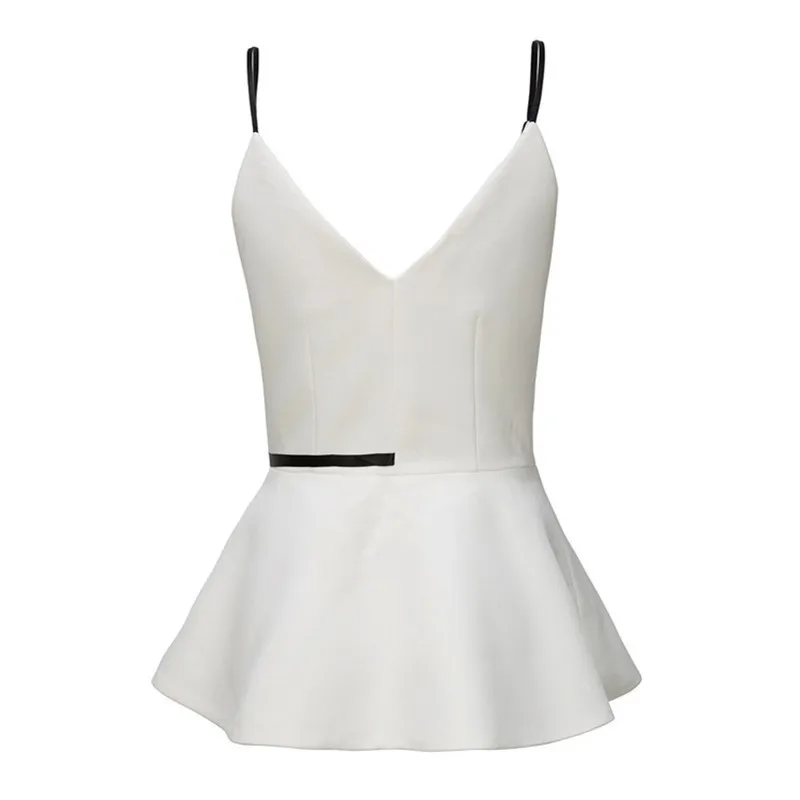 Женский жилет TWOTWINSTYLE белый облегающий топ с высокой талией и кружевной кромкой