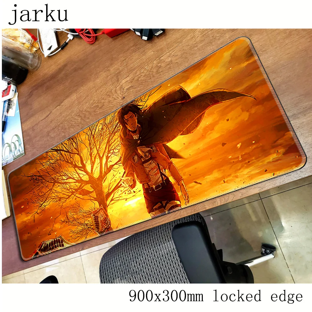 Игровой коврик для мыши Attack on Titan игровой 900x300X3MM большой подарок аксессуары