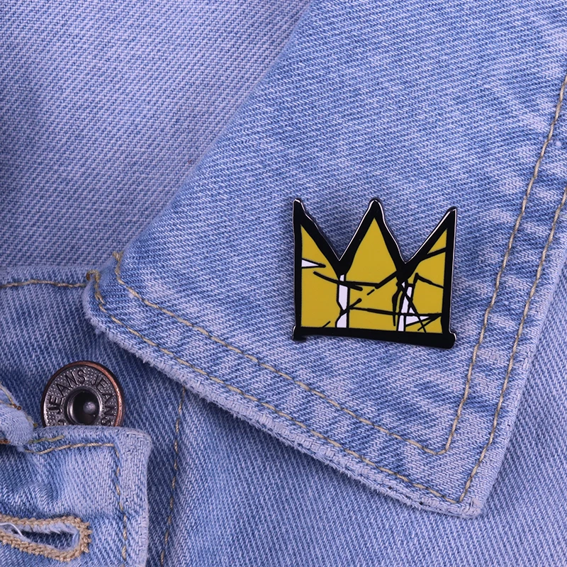 Мужская эмалированная брошь Basquiat брошь-значок художника в стиле граффити