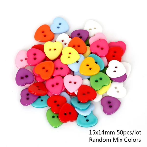 15x14mm 50Pcs 50-100 шт Высокое качество смешанные пластиковые пуговицы для шитья, для скрапбукинга швейные принадлежности для шитья 10 мм-23 мм - Цвет: 15x14mm 50Pcs