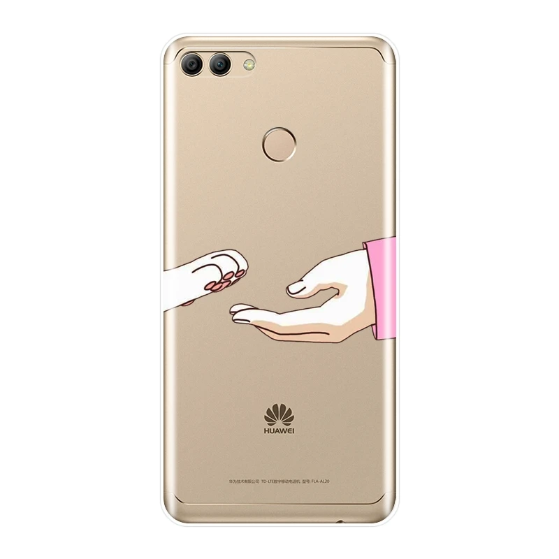 Силиконовый чехол для телефона huawei Y3 Y5 Y6 II Y7 Pro Heart Cat Kawaii мягкая задняя крышка Prime