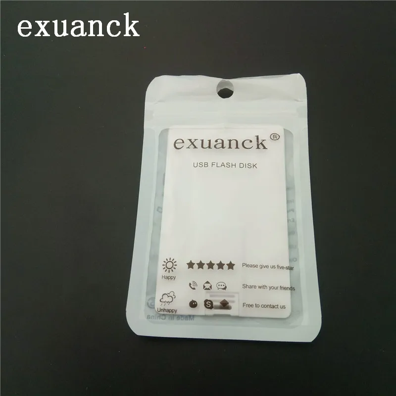 Exuanck белая карта usb Флеш накопитель изготовленным на заказ логосом печати 4-32GB 2 0