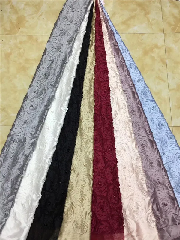 

The latest laser cutting 3d lace fabric, white African lace fabric, 2019 high quality French lace embroidery lace