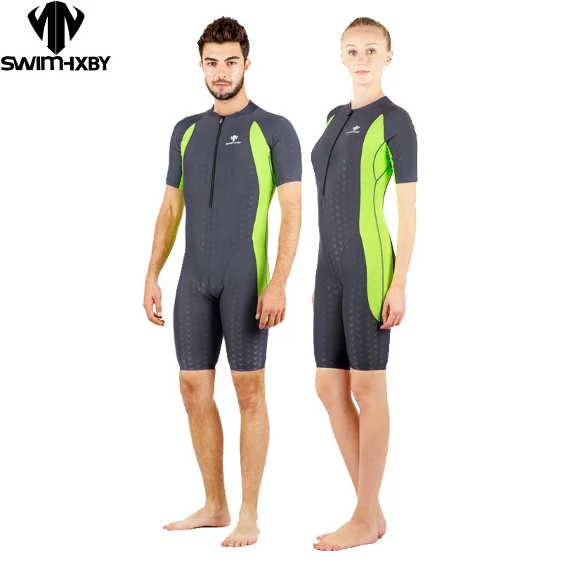 HXBY мужской слитный купальник с коротким рукавом wo Мужской купальный костюм |