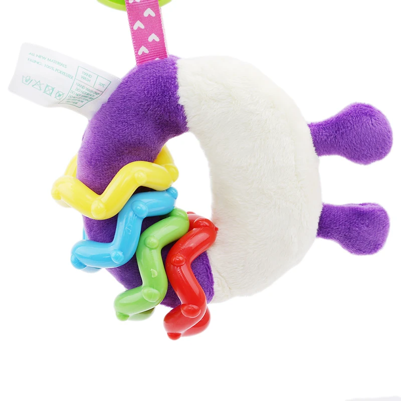 

Baby Cartoon Rabbit Plush Rattle Ring Bell Newborn Hand Grasp Toys Soft Mobile Infant Crib Rattle