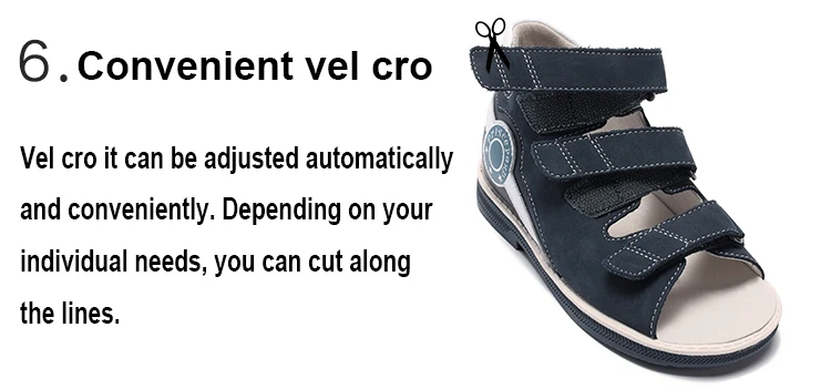 Princepard ортопедическая обувь для мальчиков, детские летние ортопедические сандалии, темно-синие сандалии с верхом из натуральной кожи для детей