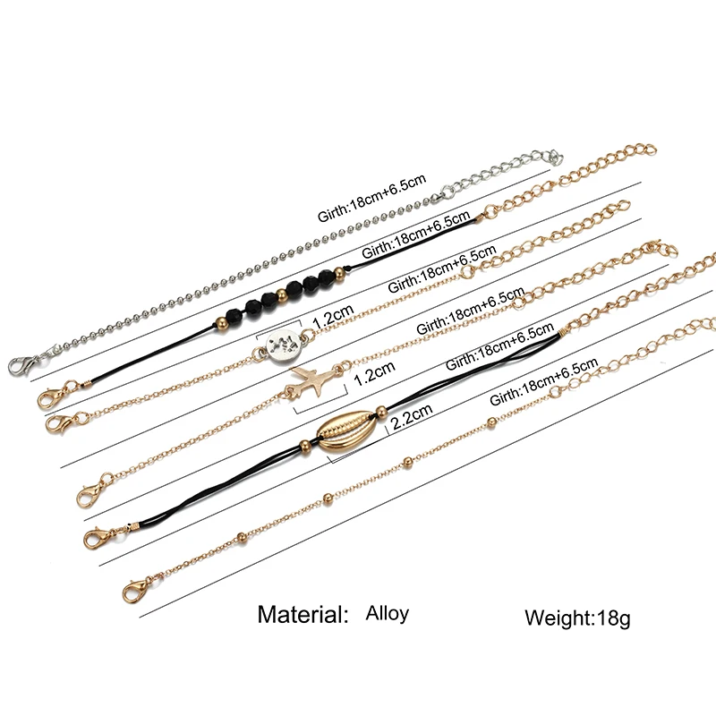 6 единиц/набор 2019 богемный Набор браслетов с бусинами для женщин браслеты