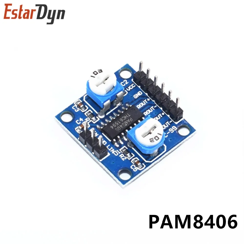 Плата цифрового усилителя PAM8406 с регулятором громкости 5Wx2 Stereo M70|2835 1w|2835 6vled tv 6v |