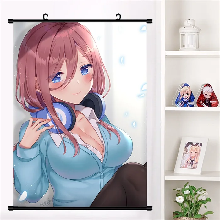 Q Японское аниме Go-Toubun no Hanayome Nakano Miku настенный свиток Фреска плакат мультфильм настенные подвесные плакаты коллекция домашнего декора искусство - Цвет: Q