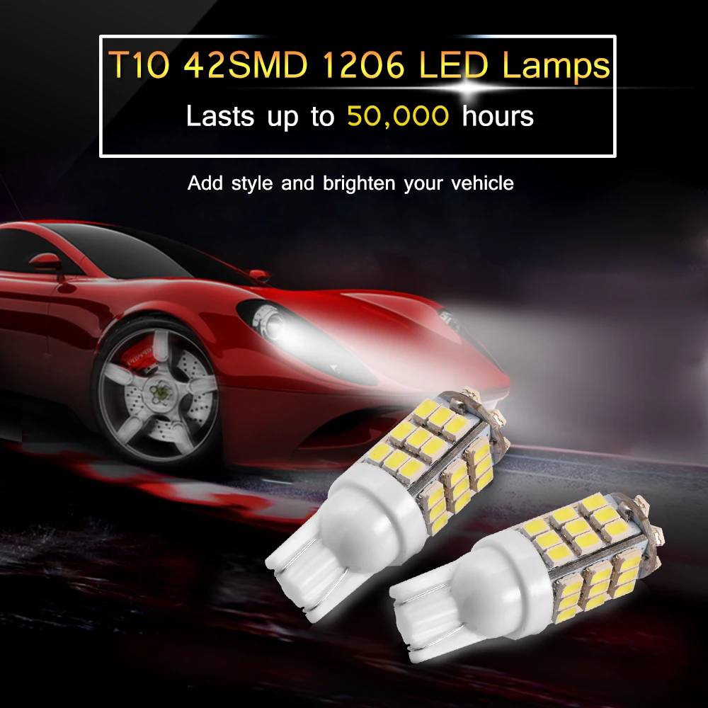 4 шт. T10 1206 42SMD кремнезем светодиодный автомобильный клиновидный боковой свет