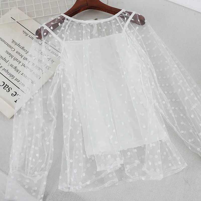 HISUMA Осенняя женская обувь с вышивкой в точечный фонарь рукав пуловер Базовая