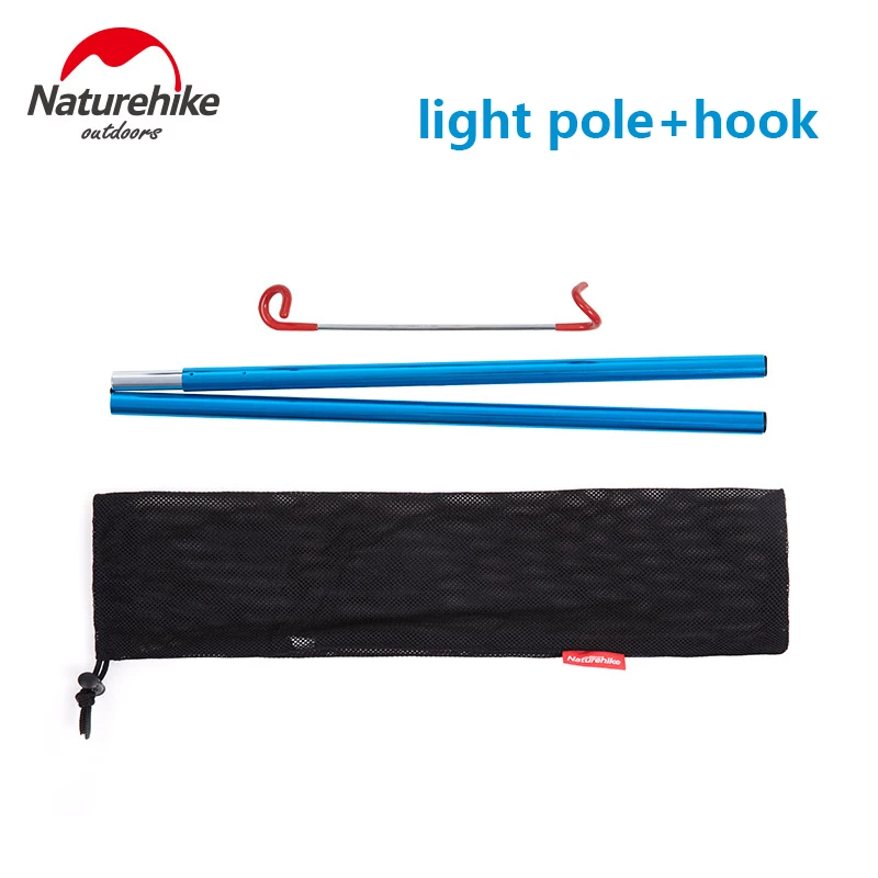 Light pole and hook Naturehike Открытый Бесплатный сплайсинга складной стол Портативный Сверхлегкий сменный Кемпинг Пикник барбекю ужин вечерние - Цвет: Light pole and hook