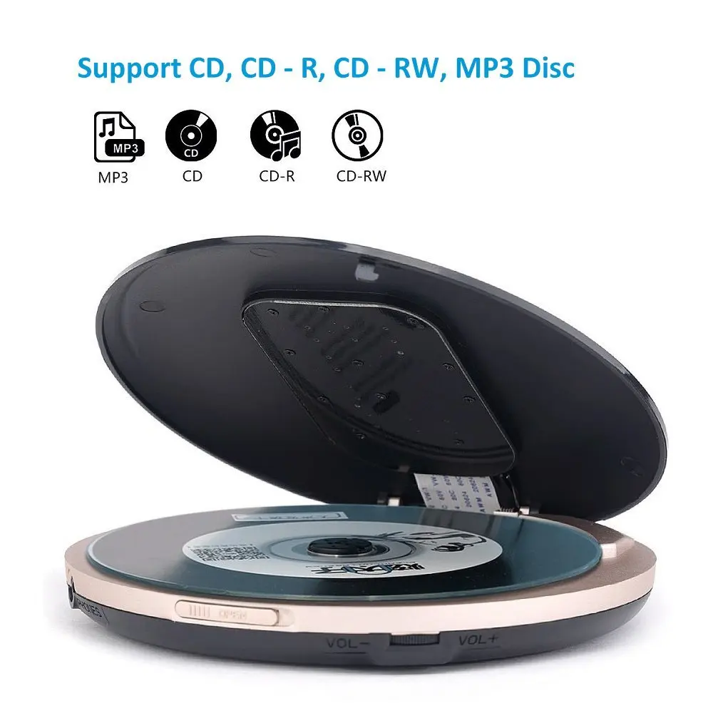 HOTT Portable Mini CD Player Rechargeable Built-in Battery Personal Compact Disc with LCD Display Anti-Shock Function | Электроника