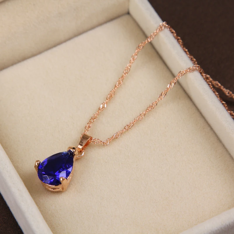 Комплект ювелирных изделий ZOSHI золотистого цвета с подвеской в виде капли