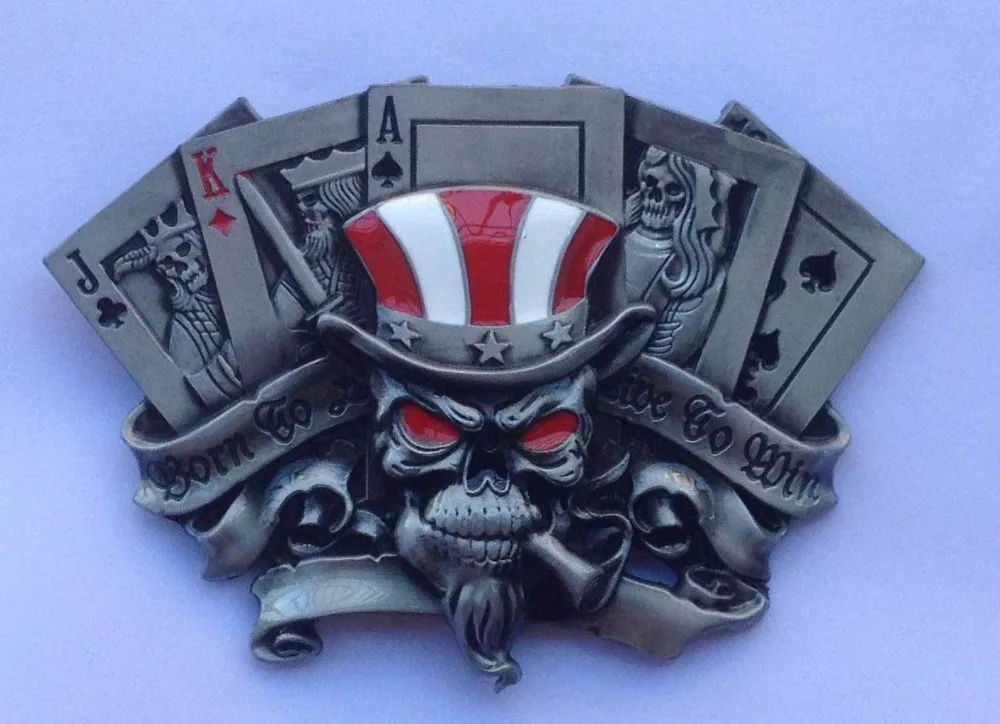 Череп Джокера с Оловянным покрытием, подходит для ремня шириной 4 см с непрерывным запасом