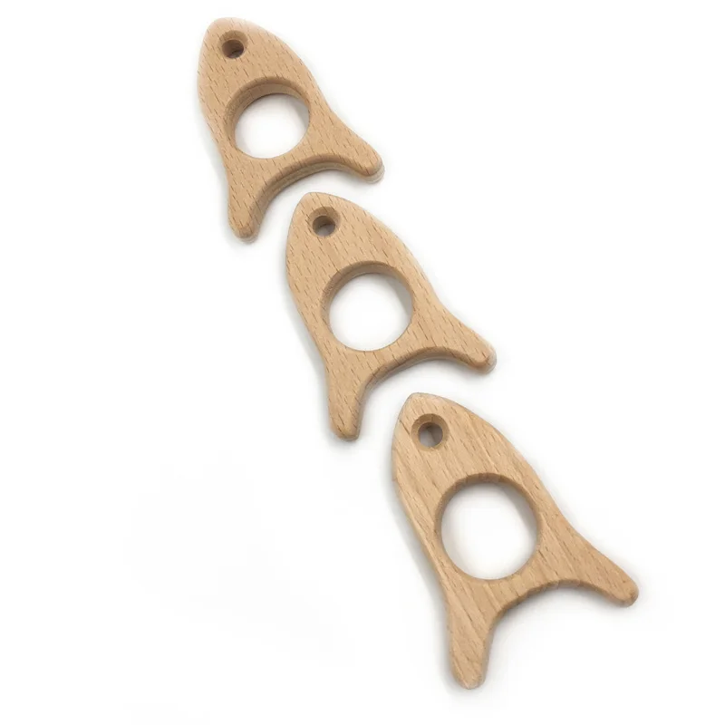 Wooden Rocket Teether Eco-friendly Beech DIY Baby Nursing Wood Teething Toy Accessories for Necklace Gift | Мать и ребенок