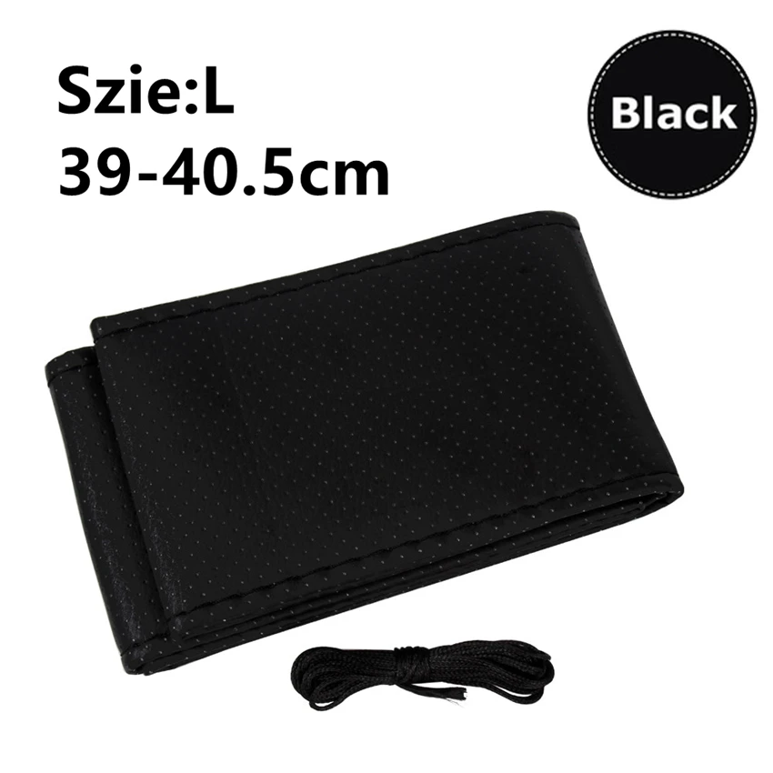 Перфорированные Чехлы для руля автомобиля 1 шт. натуральная кожа серого черного