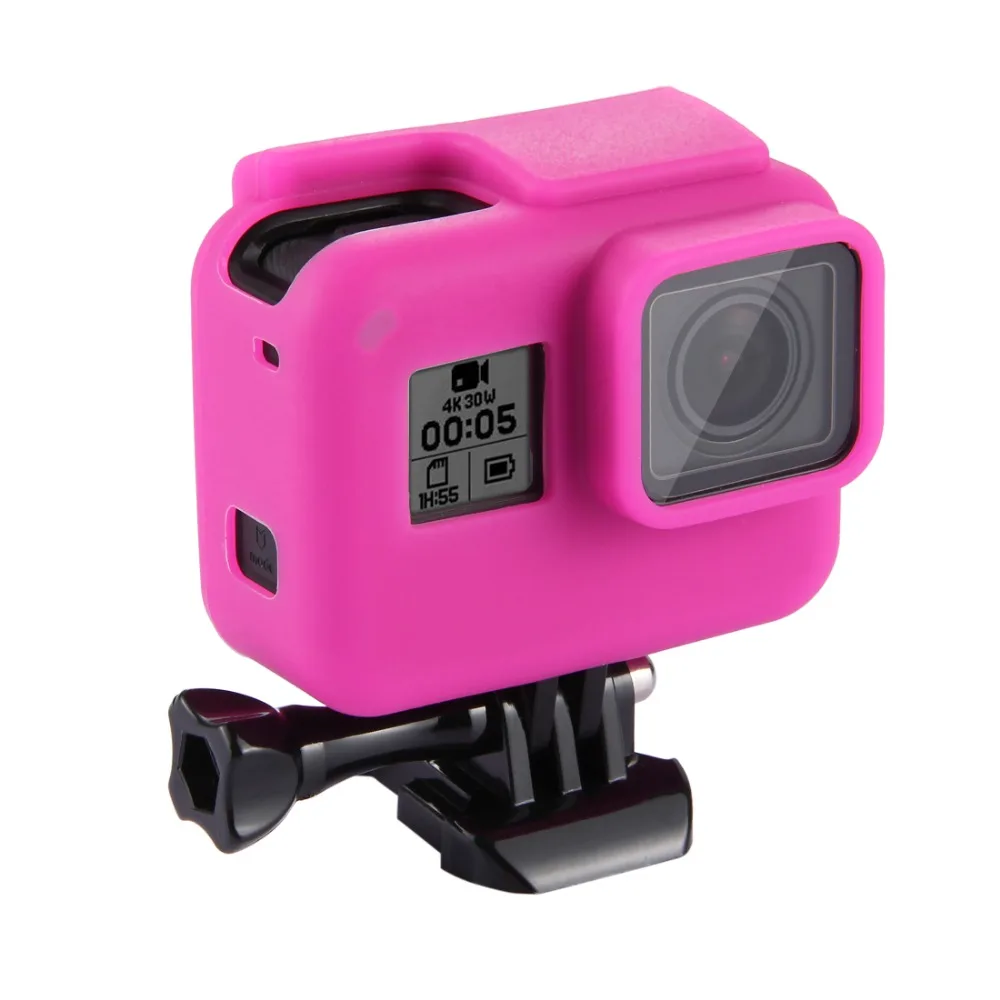 PULUZ чехол мягкий чехол сумка для экшн-камеры GoPro HERO 7/6/5 мягким чёрным силиконовым ремешком, Защитный чехол для спортивной экшн-камеры Go Pro Hero7 Hero6 Hero5 Hero2018 рамка