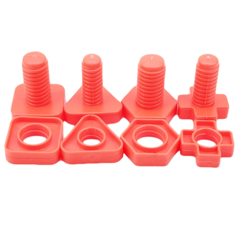 Винтовые строительные блоки пластиковые вставные игрушки в форме гайки для