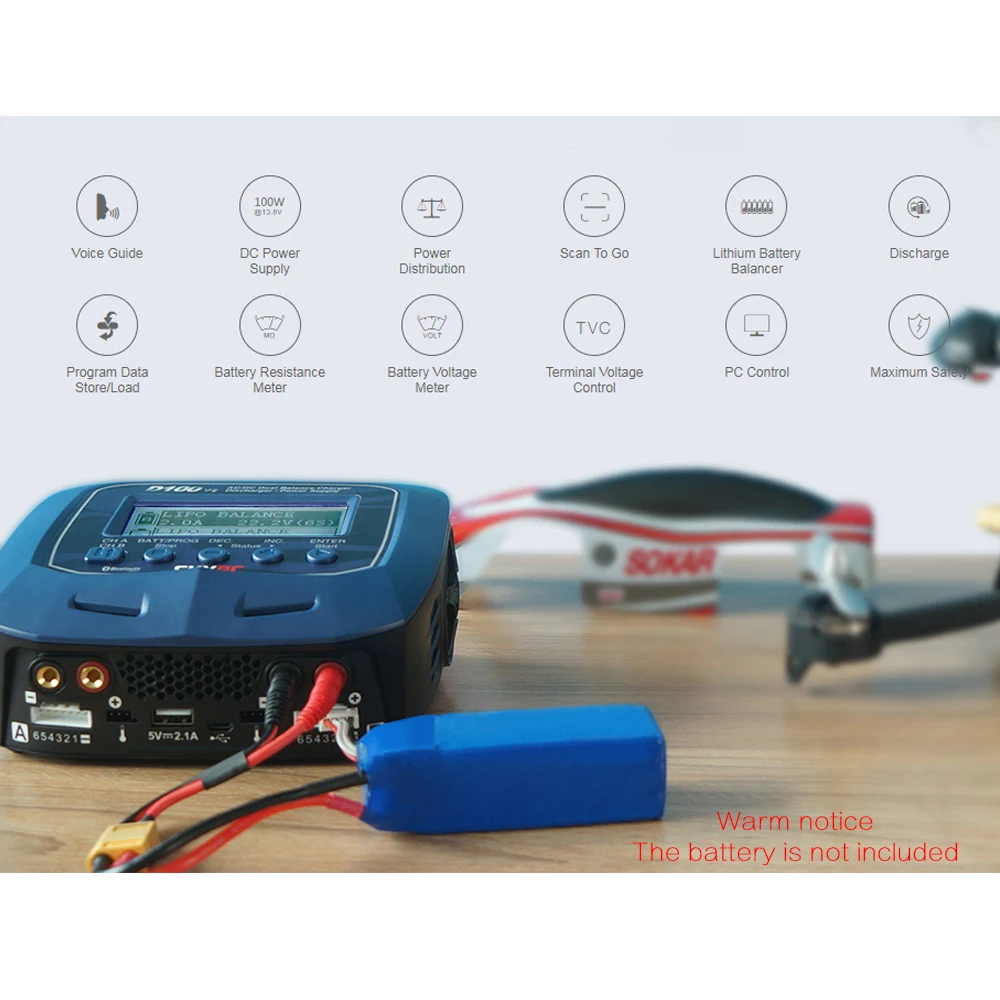 SKYRC D100 V2 AC/DC двойной баланс зарядное устройство СОП зарядное устройство/питание для LiPo/LiFe/LiIon/LiHV/NiMH/NiCd/батарея PB
