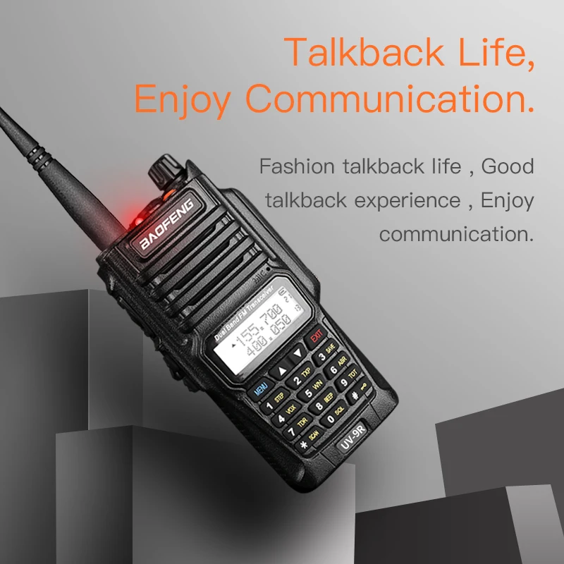 BaoFeng UV-9R plus водонепроницаемый walkie talkie 10 Вт радиоприемопередатчик большой дальности CB ham радиостанции Hf трансивер