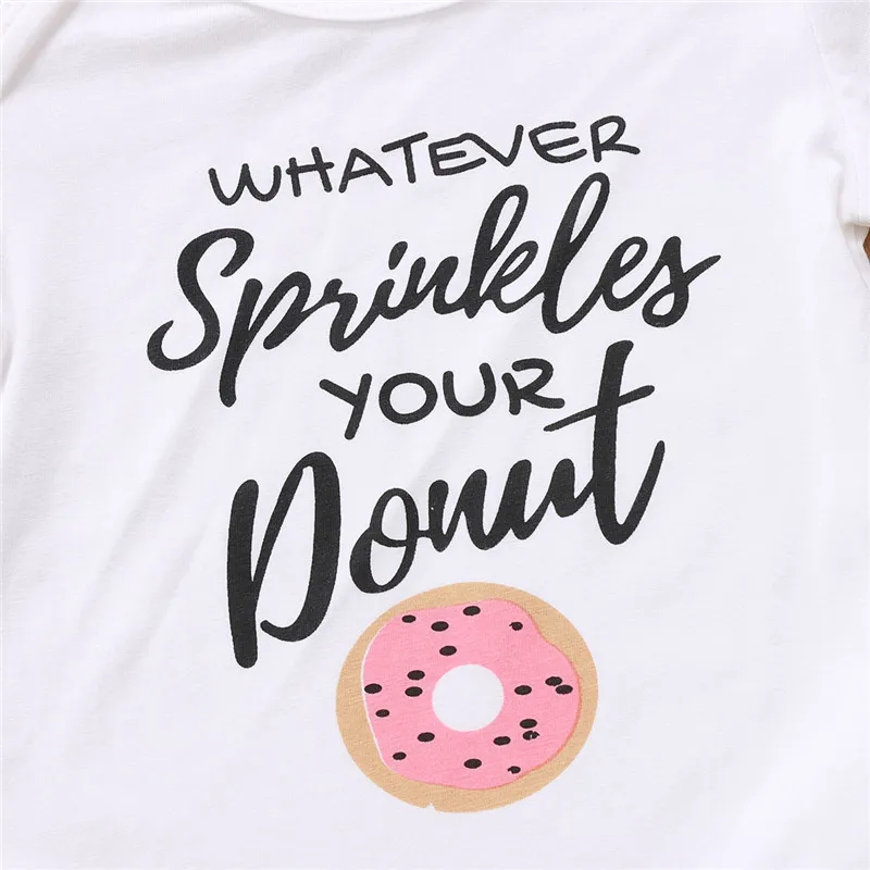 3 шт. детское хлопковое боди с длинным рукавом и принтом пончика|Комплекты одежды|