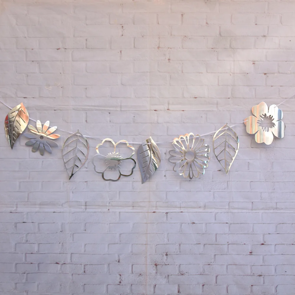 8 шт./компл. Золотые листья серебро розовое золото цветок гирлянды Свадебный