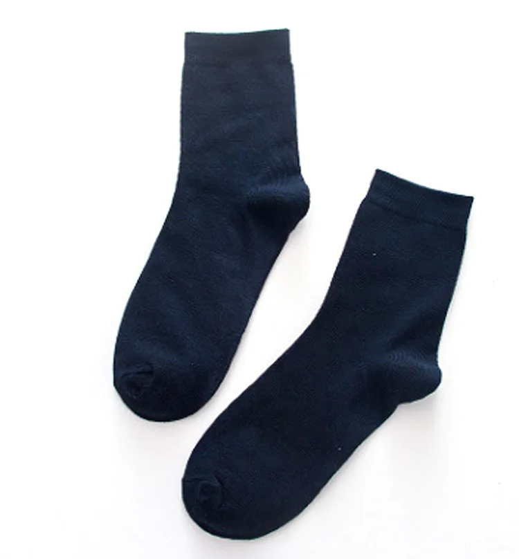 dark blue PEONFLY повседневные мужские носки в деловом стиле для мужчин, хлопковые брендовые черные белые серые длинные мужские носки, новинка, теплые осенне-зимние носки - Цвет: dark blue