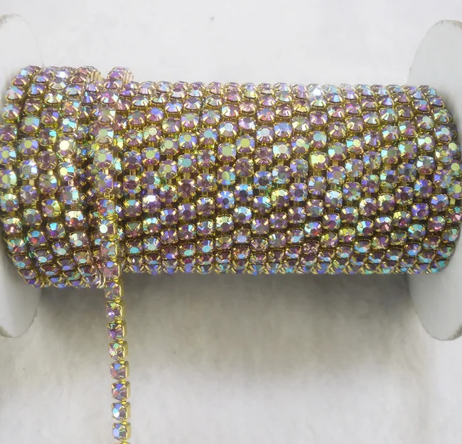 Модная аппликация светло фиолетового цвета AB стеклянные кристаллы стразы