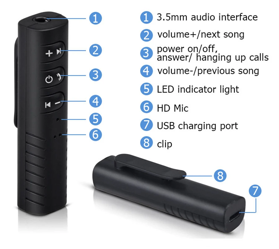 Автомобильный беспроводной Bluetooth приемник 3,5 мм разъем Bluetooth аудио музыкальный приемник адаптер динамик наушники адаптер аудио стерео для MP3