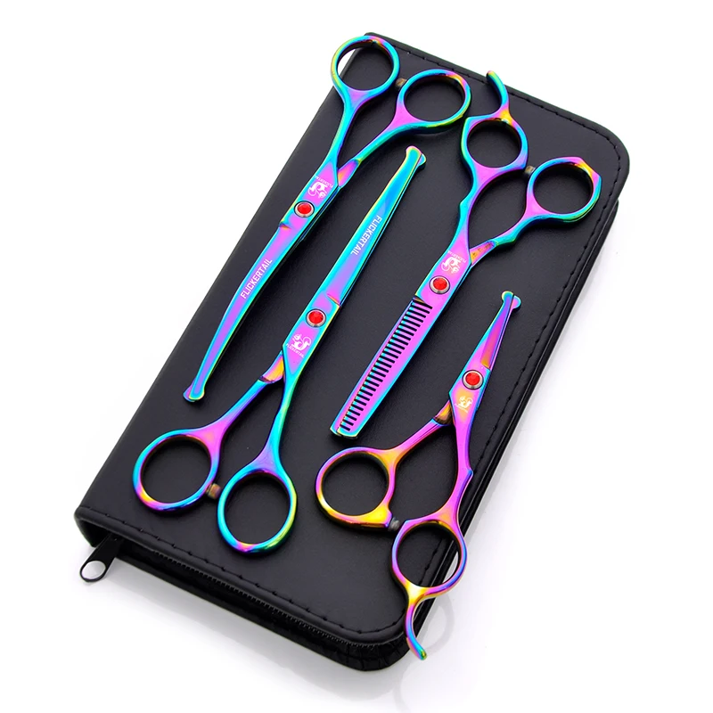 Бренд 5 шт./компл. 6 дюймов профессиональные ножницы для стрижки собак круглые